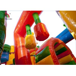 EN14960 Beach Design Inflatable Jumping Bouncer With Mesh And Slide