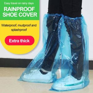 Protective Disposable Shoe Covers Plastic Long Shoe Cover Not Easy To Fall Off