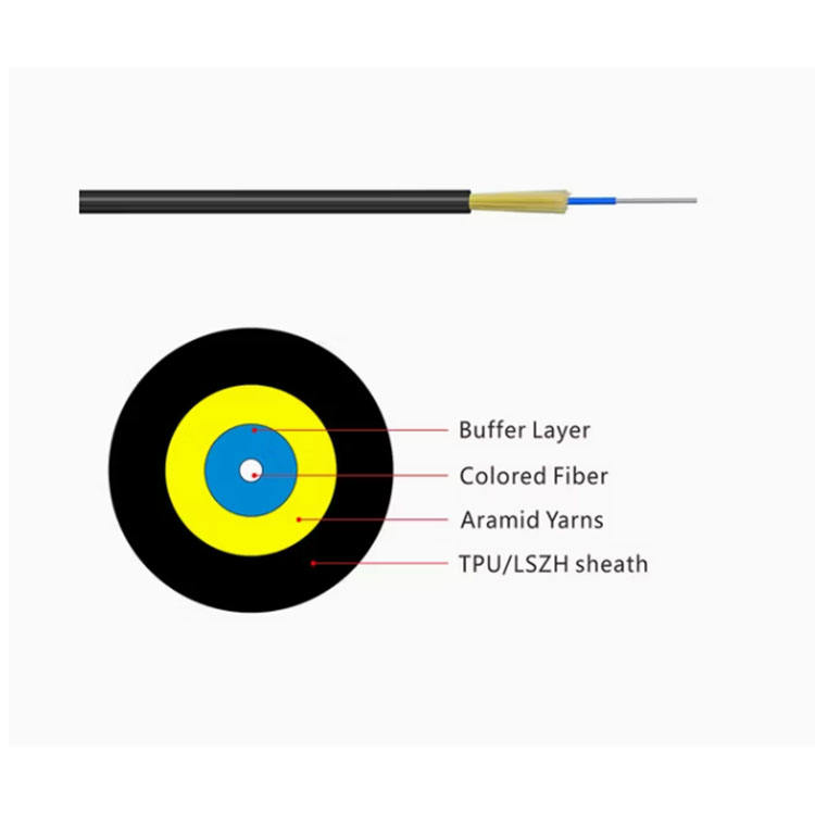 China 3.0mm Round Indoor/Outdoor Optical Fiber Drop Cable G657A2 LSZH Jacket on sale