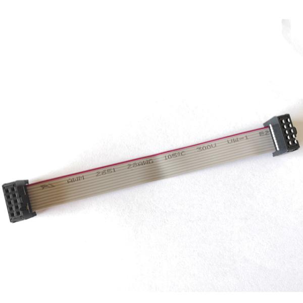 custom length 10pin 2.54mm IDC cable assembly with 1.27mm pitch 28 awg flat