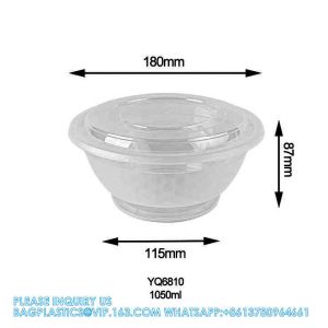 32oz BPA Free Disposable Plastic Food Container, Round With Dome Lid Takeaway