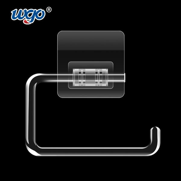 Quality Clear Bathroom Sets Paper Roll Holder Self Adhesive Toilet Stand 140*83*25mm wholesale