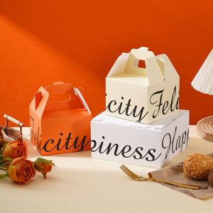 Simple Portable Scone Biscuit Packaging Box Cake Dessert Bread Folding Packaging