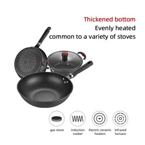 Kitchen Cooking Frying Cast Iron Cookware Set 3PCS Non Stick
