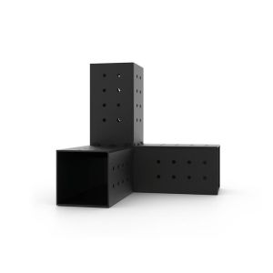 Black 4*4 6*6 Modular Size Metal Steel 3 Way Corner Pergola Bracket Wood