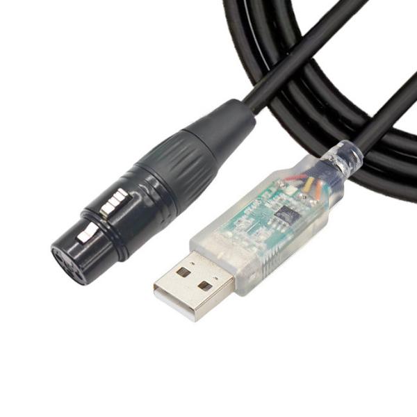 Quality USB To DMX512 Stage Three-core XLR Male Cable Lighting Signal Cable Par Light Beam Mixer Control Cable wholesale