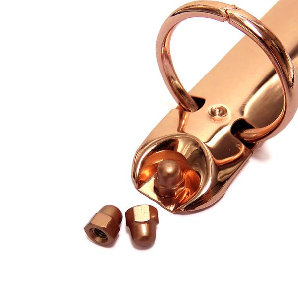 Quality Custom Rose Gold Plating Hexagon Dome Cap Nut for Retail Industry and Chrome Plated Finish wholesale