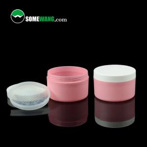 China Empty Compact Loose Powder Container Makeup Cosmetic PP Packaging Jar on sale