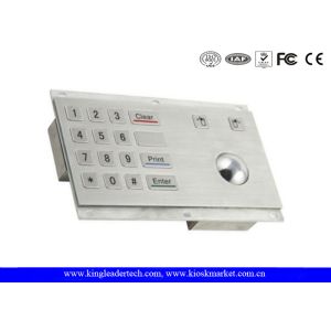 Metal Kiosk Numeric Keypad 16 Flush Keys With Integrated Optical Trackball