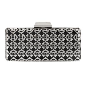 Ancient Coin Pattern Silver Hollow Out Clutch Frame For Handbag