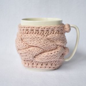 China Y-Z Comfy Grey Mug Cozy Drinkware Tea Cup Knit Cable Warmer Removable Birthday Gift Mug Sweater on sale