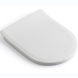 White D Shape Soft Close Toilet Seat Cover With Quick Release Lid And Two Push