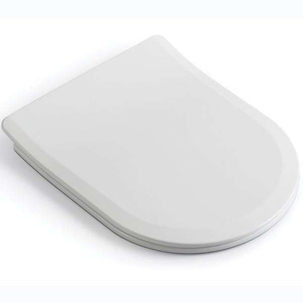White D Shape Soft Close Toilet Seat Cover With Quick Release Lid And Two Push