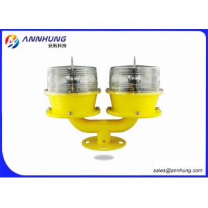 Red Solar Powered Led Flashing Lights / Waterproof Tower Warning Lights