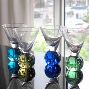 Hand Made 6 Color Ball Bottom Unique Shot Glass Set