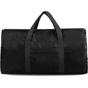 Extra Large Black 96L Foldable Lightweight Duffel Travel Bag With Zipper