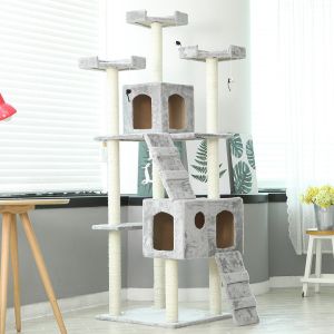 OEM ODM White Cat Scratcher Climber Plush Cat Scratcher Tree House