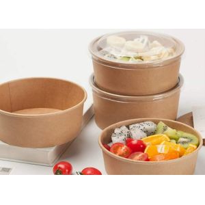 Disposable Kraft paper container saland bowl cup biodegradable or bowl cup