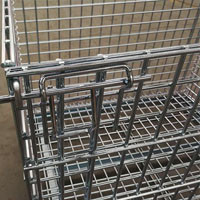 Customized Industrial Wire Mesh Containers Stackable Galvanized Steel Foldable