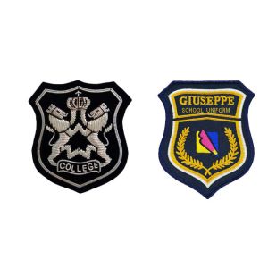 Circle Shape No Backing 7.5cm School Uniform Logo Patches For Clothing