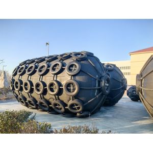 50Kpa 80Kpa Rubber Fender With Chain Tyre Net