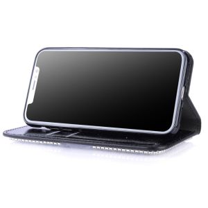 Luxury Diamonds Cover Leather Wallet Case With Card Slot Bling Phone Case For