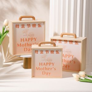 Wooden handmade gift box decorated memory large durable reinforcement high