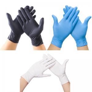 Cheap Black Nitrile Disposable Gloves Powder Free Non Allergic For Adult for sale