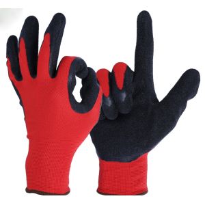 Comfortable 13 Gauge Latex Coated String Knit Gloves Elastic Cuff For Constructi