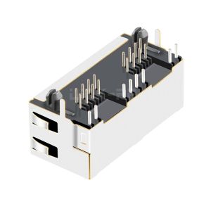 LPJE201-0AHNL Tab UP Green/Yellow LED 1X2 Port RJ45 Jack Without Integrated