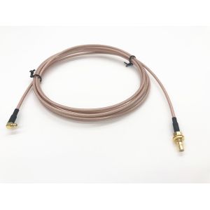 MMCX Right Angle Plug To SMB Female Straight RF Cable Assembly RG 178