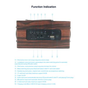 2019 year 4 speakers 2 diaphragms hifi portable wooden bluetooth speaker FM