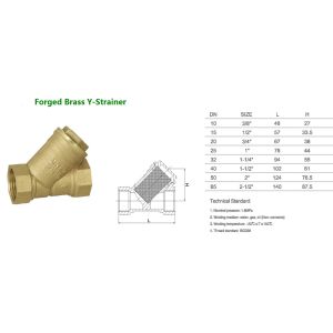 Pull Handle Manual Female Thread Brass Y Type Strainer Check Valve /Brass Filter