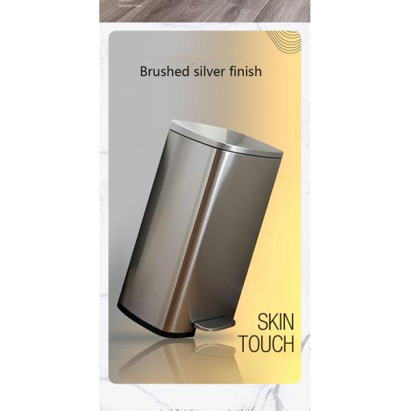 13 Gallon 30l 40l Large Capacity Flame Retardant Stainless Steel square Trash Can Bin for Kitchen