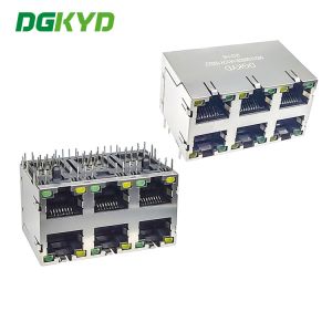 DGKYD59212388DB1A1DY1B022 RJ45 Ethernet Socket 2X3 Port 8P8C Modular Socket With