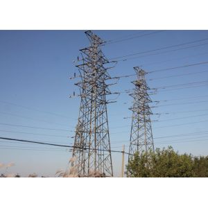 Q345B 132KV Transmission Steel Tower 5 Angles Double Circuit 10 - 100m Height