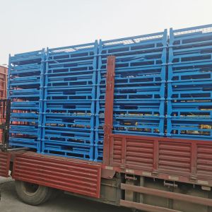 Customized Stackable Folding Steel Pallet Box Grid Material Box Industrial