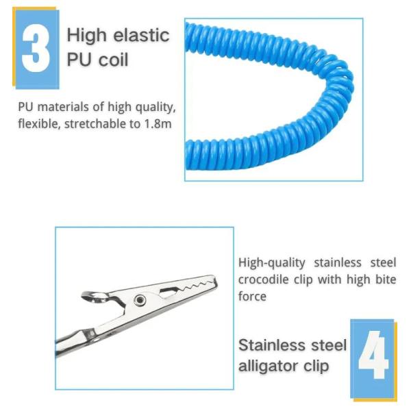 Antistatic Wrist Strap Adjustable ESD Wristband Electrostatic Discharge Strap