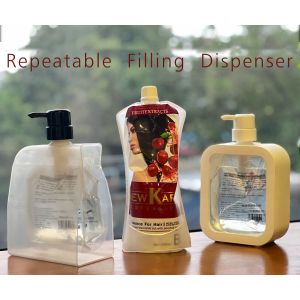 China Repeatable Liquid Hand Sanitizer Dispenser Transparent Soap Dispenser Dishwasher Shampoo Lotion Bottle Empty Bottle House on sale