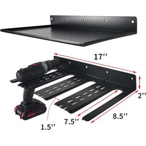 Sturdy Wall Mounted Drill Storage Rack Holds 4 Drills with Customizable Logo in Black