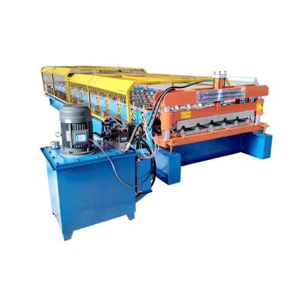 Trapezoidal Shape Roofing Sheet Roll Forming Machine Side Plate Thickness 16 MM