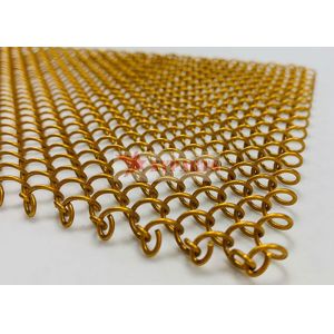 China 8x8 Mm Aperture Metal Ring Mesh Curtains For Space Divider And Flexible Partition on sale