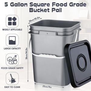 Square Bucket With Lid,Industries Barrels With Lid And Plastic Handle,Rain