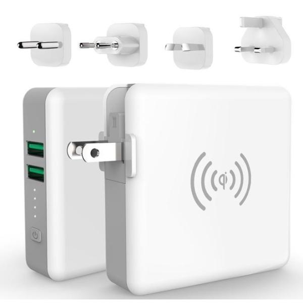 Quality 4 In 1 Universal AC Adapter Wireless Charger Power Bank wholesale