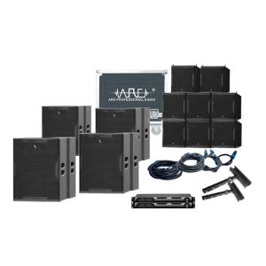 ARE Audio Line Array Speaker PA System with Eight Single 10" Full Range and Four