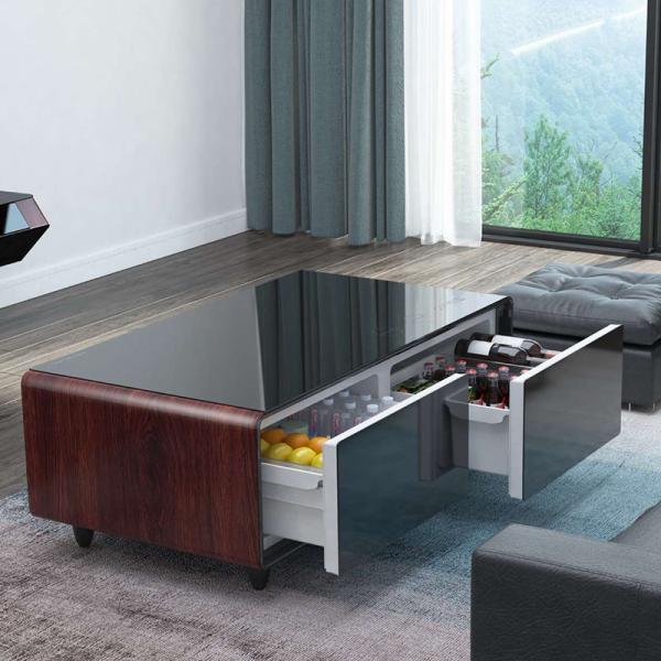1350*760*480mm Dimensions Touch Screen Coffee Table with Refrigerator and App