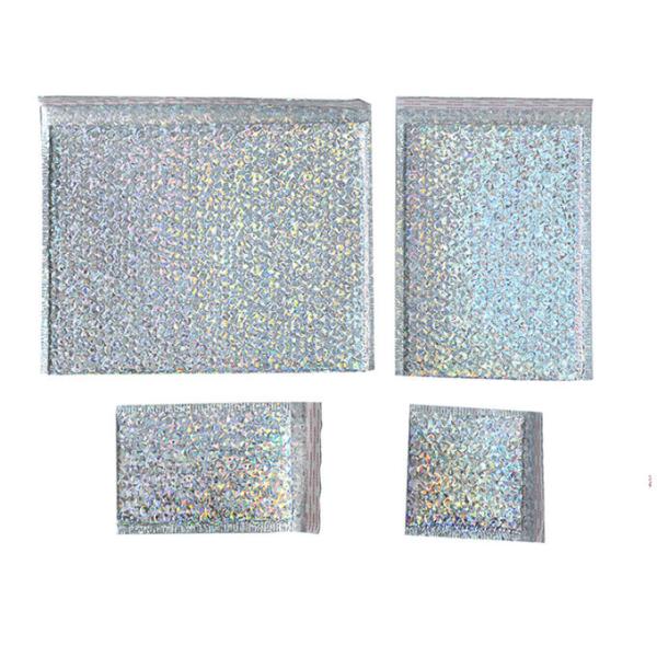 VMPET Surface Decorative Holographic Bubble Mailers Custom Printing
