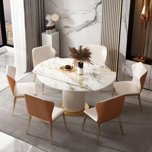 Quality Bedroom Rock Board Dining Table Retractable Rotation wholesale