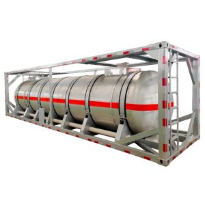 China 30FT Aluminum Alloy Tank Container For Diesel Fuel Sodium Hypochlorite Caustic Soda on sale