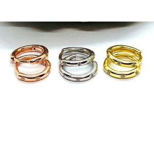 China 8.4mm Hoop 9K Gold Earrings North Star Engraved With Moissanite Diamond on sale